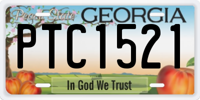 GA license plate PTC1521