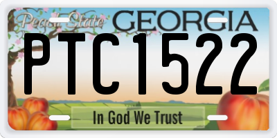 GA license plate PTC1522