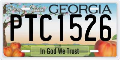 GA license plate PTC1526