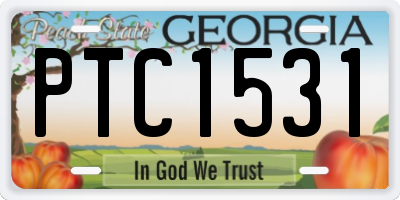 GA license plate PTC1531