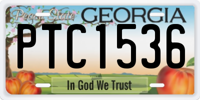 GA license plate PTC1536