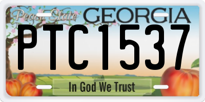 GA license plate PTC1537