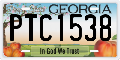 GA license plate PTC1538