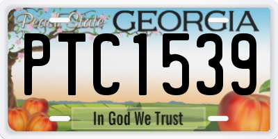 GA license plate PTC1539