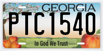 GA license plate PTC1540