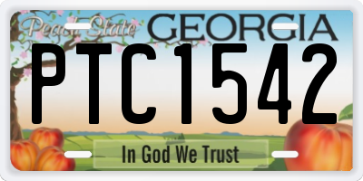 GA license plate PTC1542