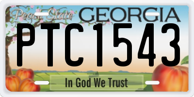 GA license plate PTC1543