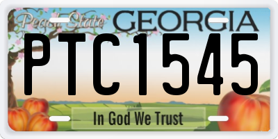 GA license plate PTC1545