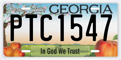 GA license plate PTC1547