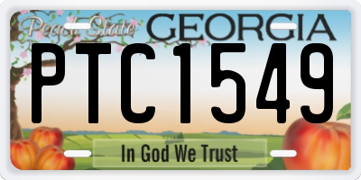 GA license plate PTC1549