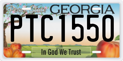 GA license plate PTC1550