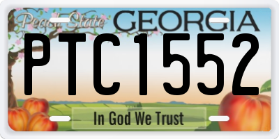 GA license plate PTC1552