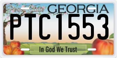 GA license plate PTC1553