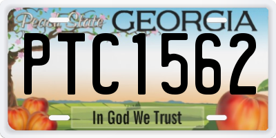 GA license plate PTC1562