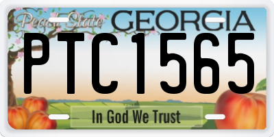 GA license plate PTC1565