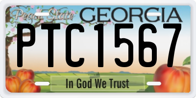 GA license plate PTC1567