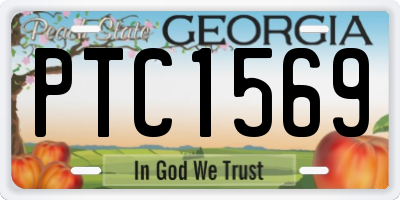 GA license plate PTC1569