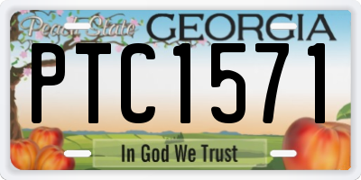 GA license plate PTC1571