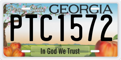 GA license plate PTC1572