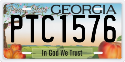 GA license plate PTC1576