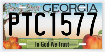 GA license plate PTC1577