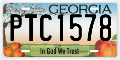 GA license plate PTC1578