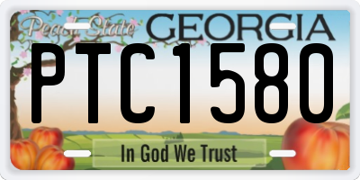 GA license plate PTC1580