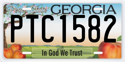 GA license plate PTC1582