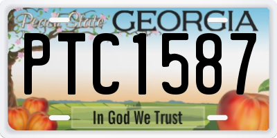 GA license plate PTC1587
