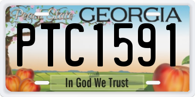 GA license plate PTC1591