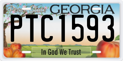 GA license plate PTC1593