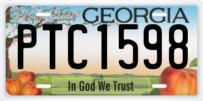 GA license plate PTC1598