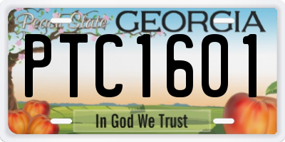 GA license plate PTC1601