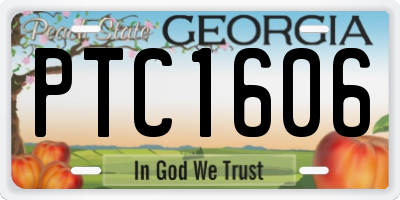 GA license plate PTC1606
