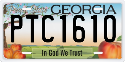 GA license plate PTC1610