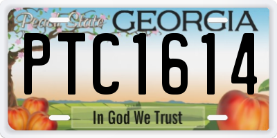 GA license plate PTC1614