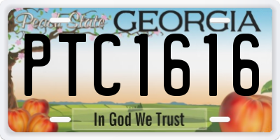 GA license plate PTC1616