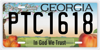 GA license plate PTC1618