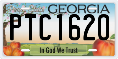 GA license plate PTC1620