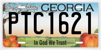 GA license plate PTC1621