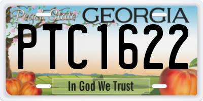 GA license plate PTC1622