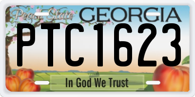 GA license plate PTC1623