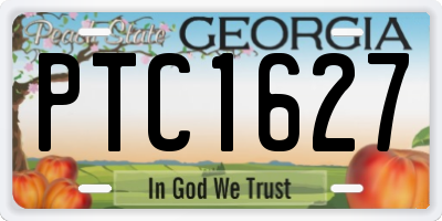 GA license plate PTC1627