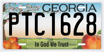 GA license plate PTC1628