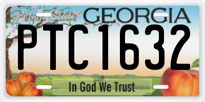 GA license plate PTC1632