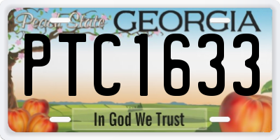 GA license plate PTC1633