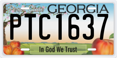 GA license plate PTC1637