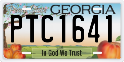 GA license plate PTC1641