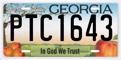 GA license plate PTC1643
