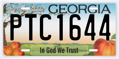 GA license plate PTC1644